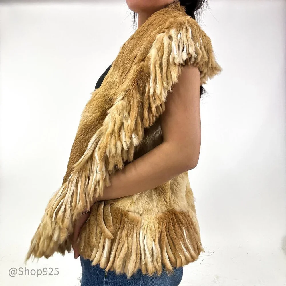 Misk Animal Pattern Tan Vest Size 40 - Picture 5 of 10
